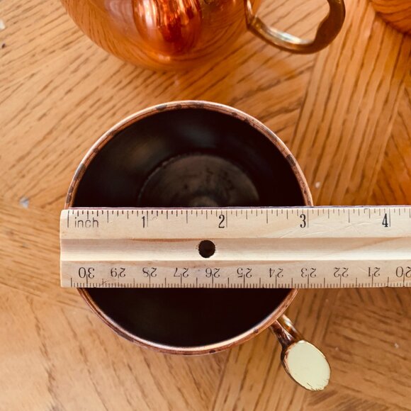 OGGI 4 Copper Mugs with EZ-Grip Brass Handle Moscow Mule Liquid Drinks - Picture 11 of 11